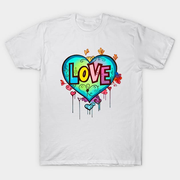 LGBTQ+ Gay Pride Month: Love No. 2 (Knock Out: Light Background) T-Shirt by Puff Sumo